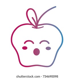 line kawaii cute happy apple fruit