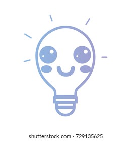 line kawaii cute happy bulb idea