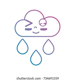 line kawaii cute happy cloud raining