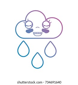 line kawaii cute happy cloud raining