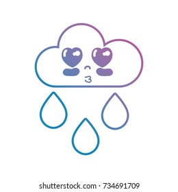 line kawaii cute happy cloud raining