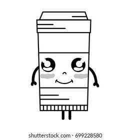 line kawaii cute happy coffe plastic cup