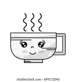 line kawaii cute happy coffee cup