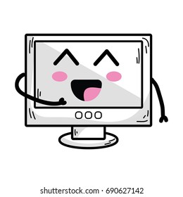 line kawaii cute happy computer technology