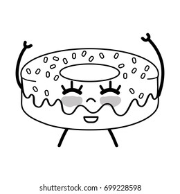 line kawaii cute happy donut sweet