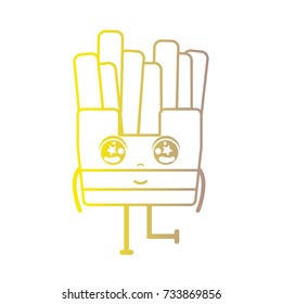 line kawaii cute happy french fries