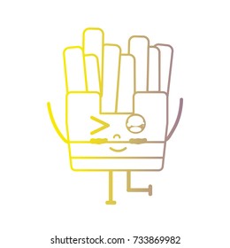 line kawaii cute happy french fries