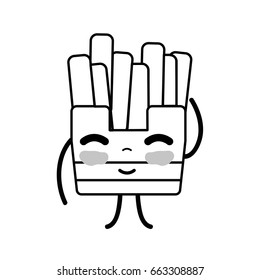 line kawaii cute happy fries french food