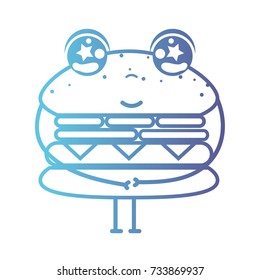 line kawaii cute happy hamburger fastfood