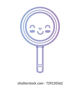 line kawaii cute happy magnifying glass