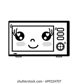 line kawaii cute happy microwaves technology