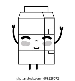 line kawaii cute happy milk box