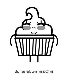line kawaii cute happy muffin dessert
