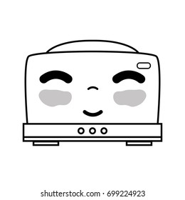 line kawaii cute happy toaster technology