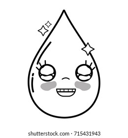 line kawaii cute happy water drop