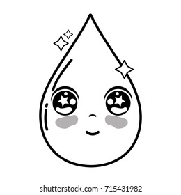 line kawaii cute happy water drop