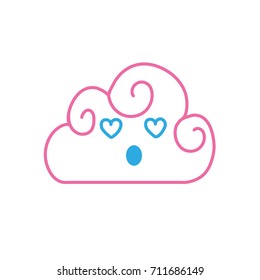line kawaii cute in love cloud weather