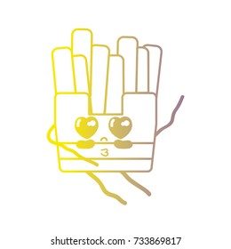line kawaii cute in love french fries