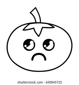 line kawaii cute sad tomato vegetable