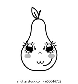 line kawaii cute tender pear fruit