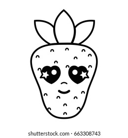 line kawaii cute tender strawberry fruit
