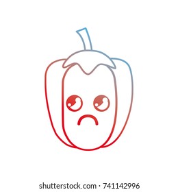 line kawaii cute thinking pepper vegetable