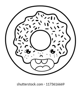 line kawaii happy sweet donut snack