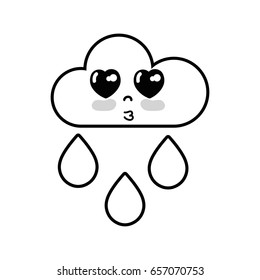 line kawaii nice tender cloud raining