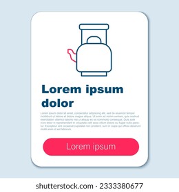 Line Kettle with handle icon isolated on grey background. Teapot icon. Colorful outline concept. Vector