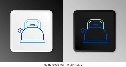 Line Kettle with handle icon isolated on grey background. Teapot icon. Colorful outline concept. Vector