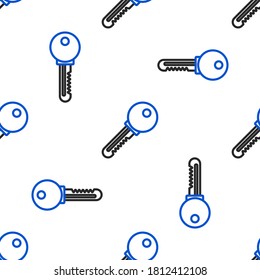 Line Key icon isolated seamless pattern on white background. Colorful outline concept. Vector