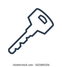 Line key icon on white background. Vector illustration