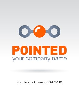 The line with a key point. Abstract logo. Vector illustration.
