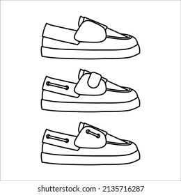 Line kids shoes icon vector illuatration