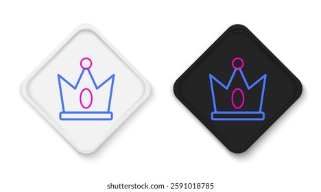 Line King crown icon isolated on white background. Colorful outline concept. Vector