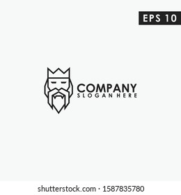 Line King Logo Vector Template. Modern Design. Vector Illustration