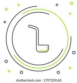 Icono de la escala de la cocina de línea aislado en fondo blanco. Utensil de cocina. Señal de cuchara de cubiertos. Concepto de esquema colorido. Vector