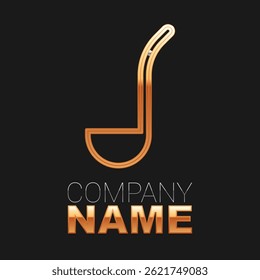 Line Kitchen ladle icon isolated on black background. Cooking utensil. Cutlery spoon sign. Colorful outline concept. Vector