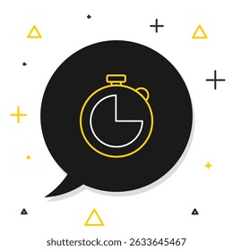 Line Kitchen timer icon isolated on white background. Cooking utensil. Colorful outline concept. Vector