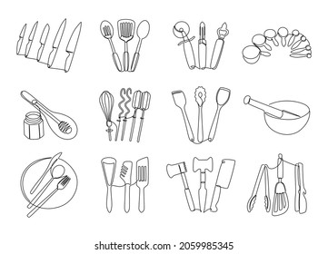 Line Kitchen Tools Continuous Doodle 260nw 2059985345 