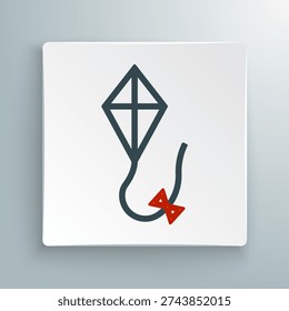 Line Kite icon isolated on white background. Colorful outline concept. Vector