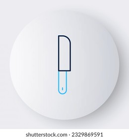 Line Knife icon isolated on white background. Cutlery symbol. Colorful outline concept. Vector
