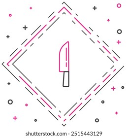 Line Knife icon isolated on white background. Cutlery symbol. Happy Halloween party. Colorful outline concept. Vector