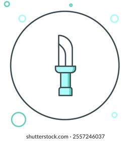 Line Knife icon isolated on white background. Cutlery symbol. Colorful outline concept. Vector