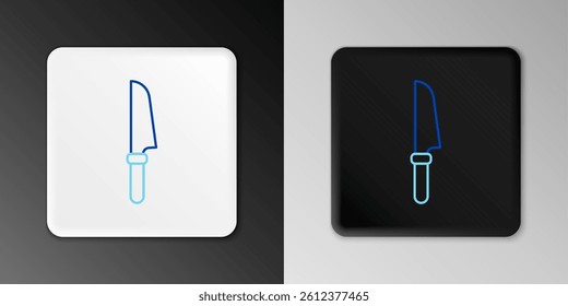 Line Knife icon isolated on grey background. Cutlery symbol. Colorful outline concept. Vector
