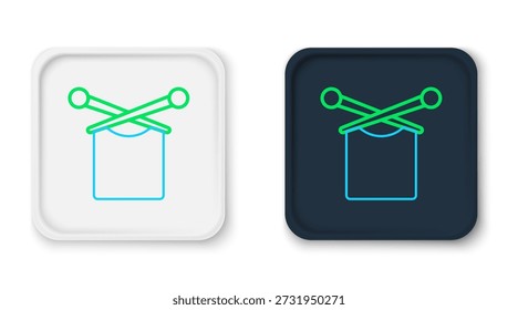 Linha ícone de tricô isolado no fundo branco. Emblema de lã com tecido de malha e agulha. Rótulo para fabricação manual, tricô ou alfaiate. Conceito de contorno colorido. Vetor