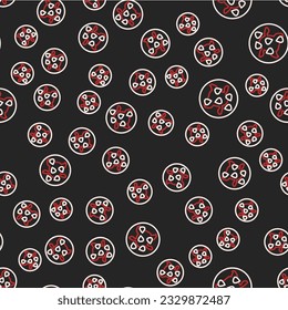 Line Kung Pao chicken icon isolated seamless pattern on black background. Chinese cuisine icon. Asian food.  Vector
