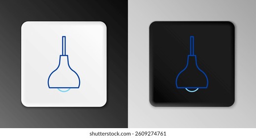 Line Lamp hanging icon isolated on grey background. Ceiling lamp light bulb. Colorful outline concept. Vector