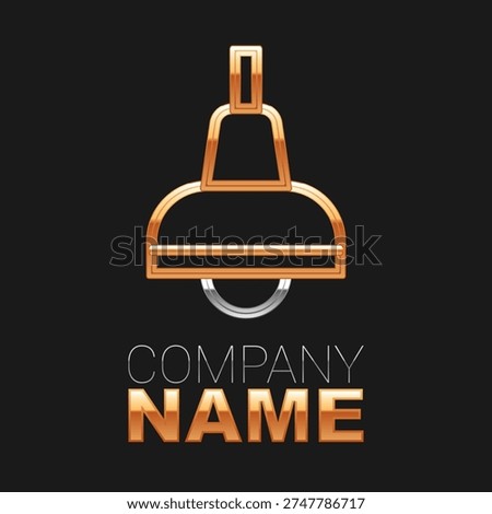 Line Lamp hanging icon isolated on black background. Ceiling lamp light bulb. Colorful outline concept. Vector