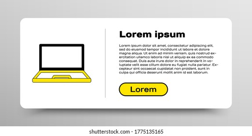 Line Laptop icon isolated on white background. Computer notebook with empty screen sign. Colorful outline concept. Vector